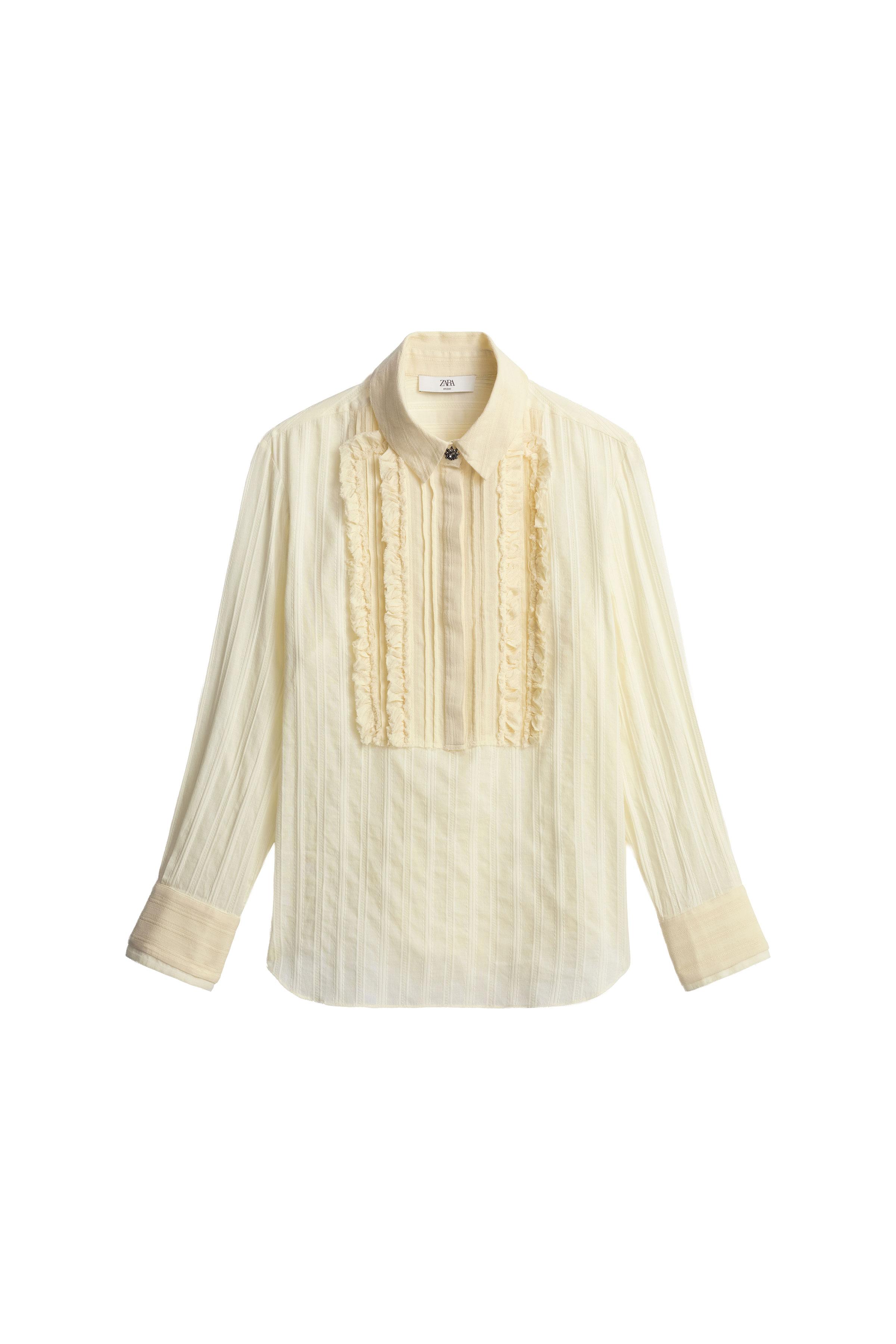 LIMITED EDITION RUFFLE SHIRT WITH JEWEL BUTTONS