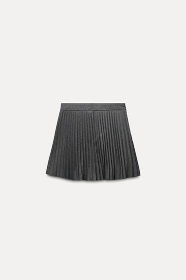 FALDA PANTALÓN TABLAS - Gris medio de Zara