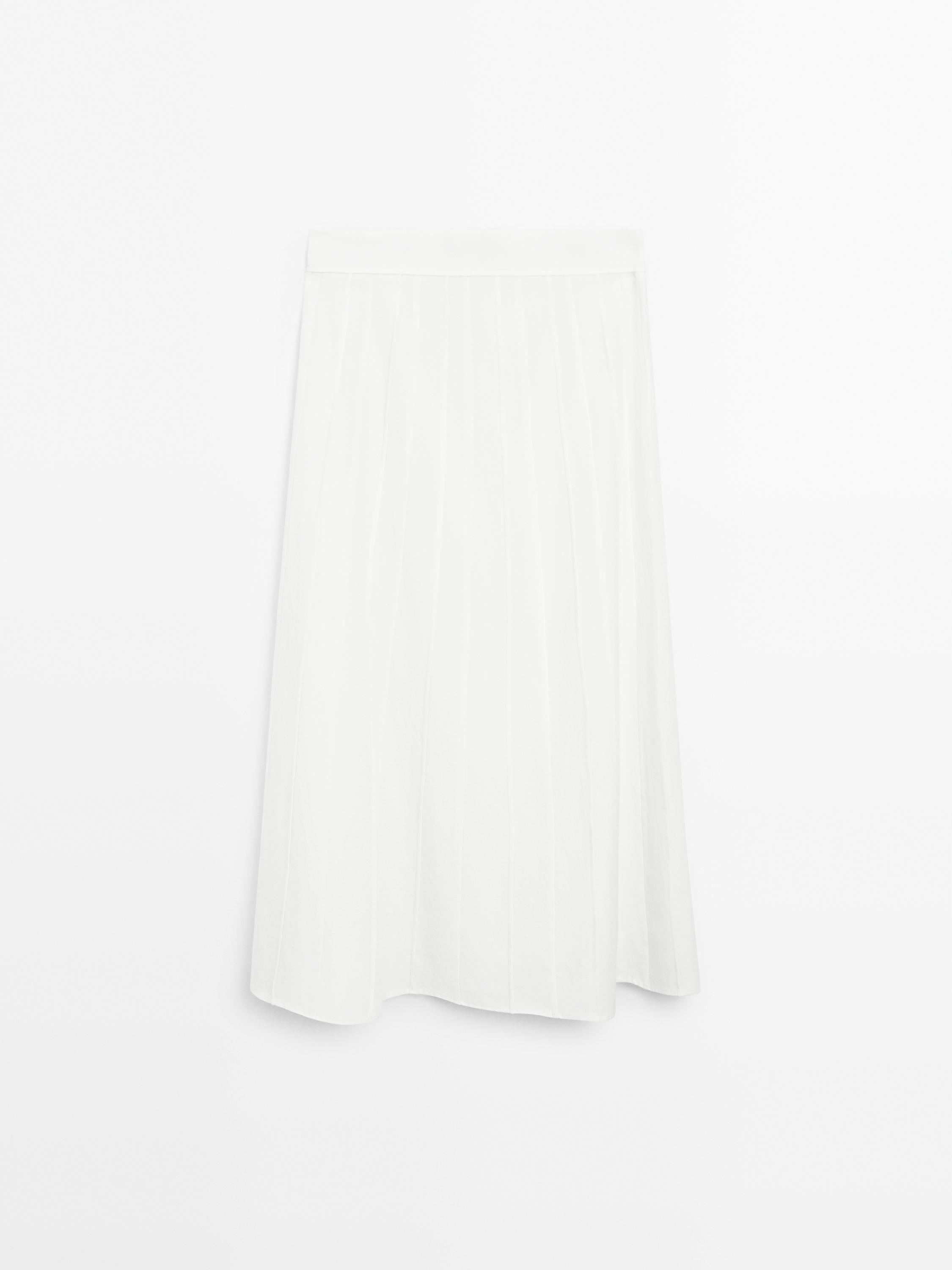 Jupe midi godets coutures apparentes