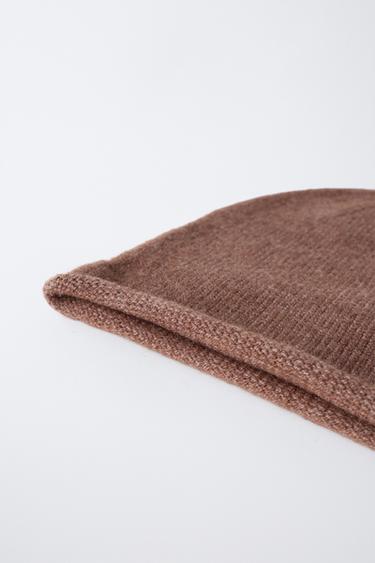 WOOL BLEND KNIT BEANIE - Brown by Zara - Image 2