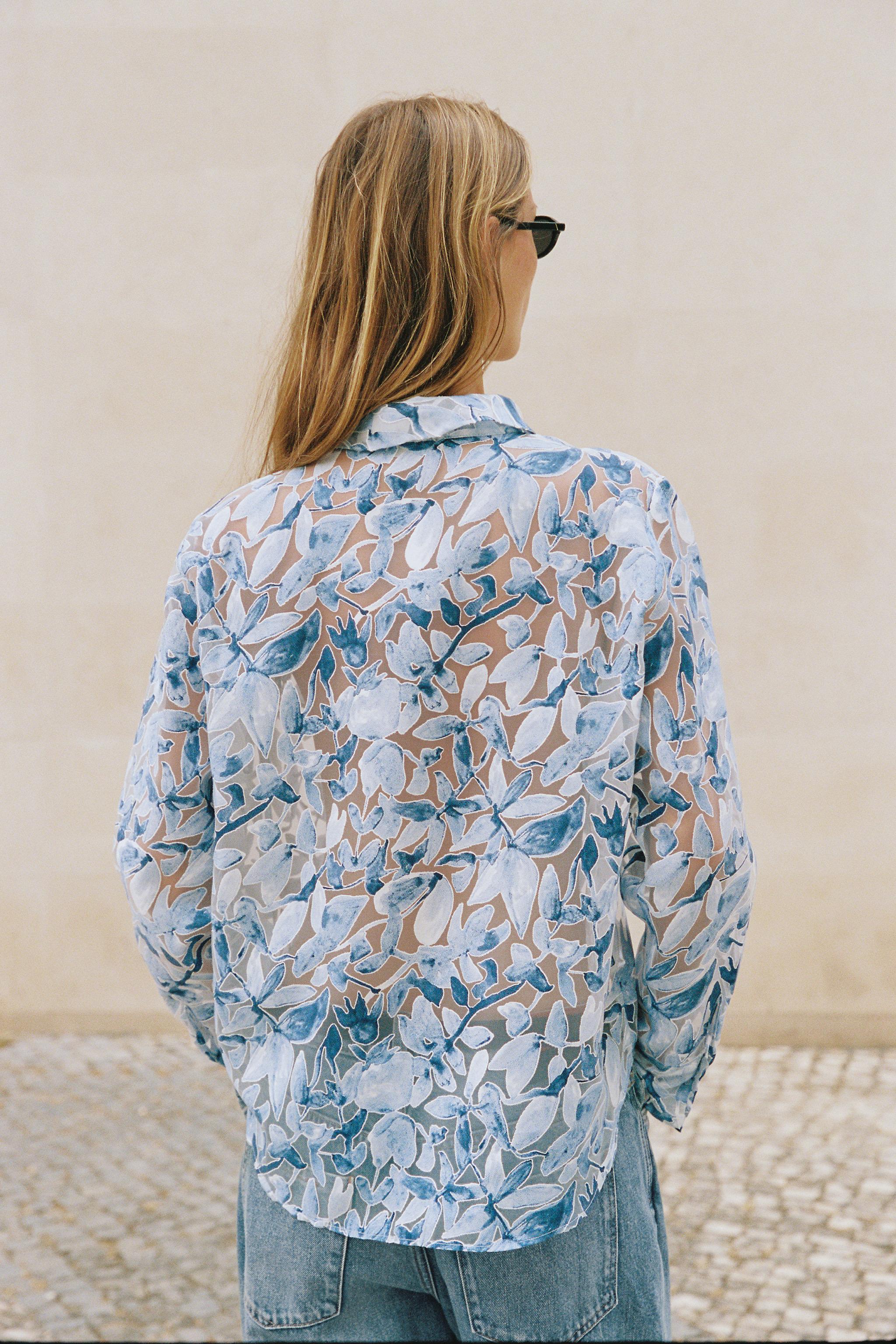 FLORAL PRINT MIXED SHIRT