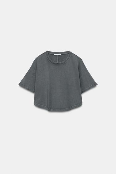 FADED-EFFECT CAPE TOP - Anthracite grey by Zara