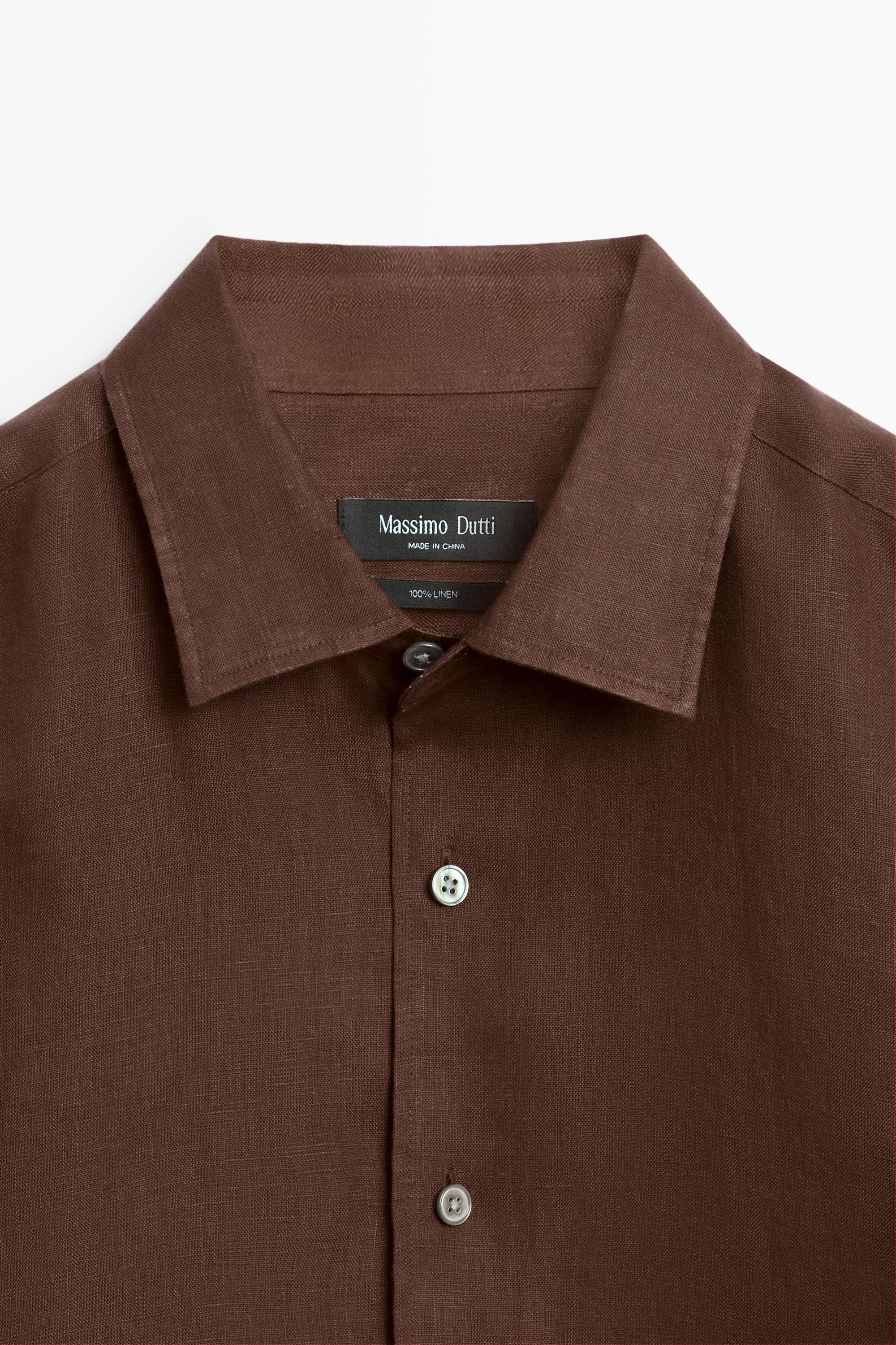 Regular fit 100% linen shirt
