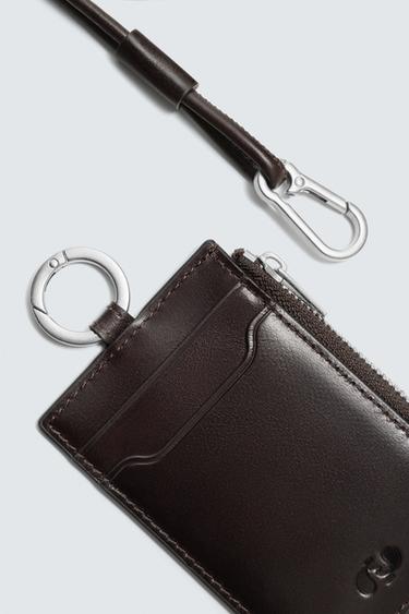 LEATHER PENDANT CARD HOLDER - Brown by Zara - Image 2