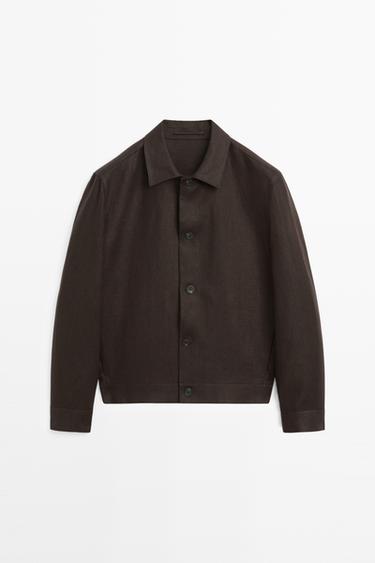 Surchemise 100 % lin - Marron de Zara