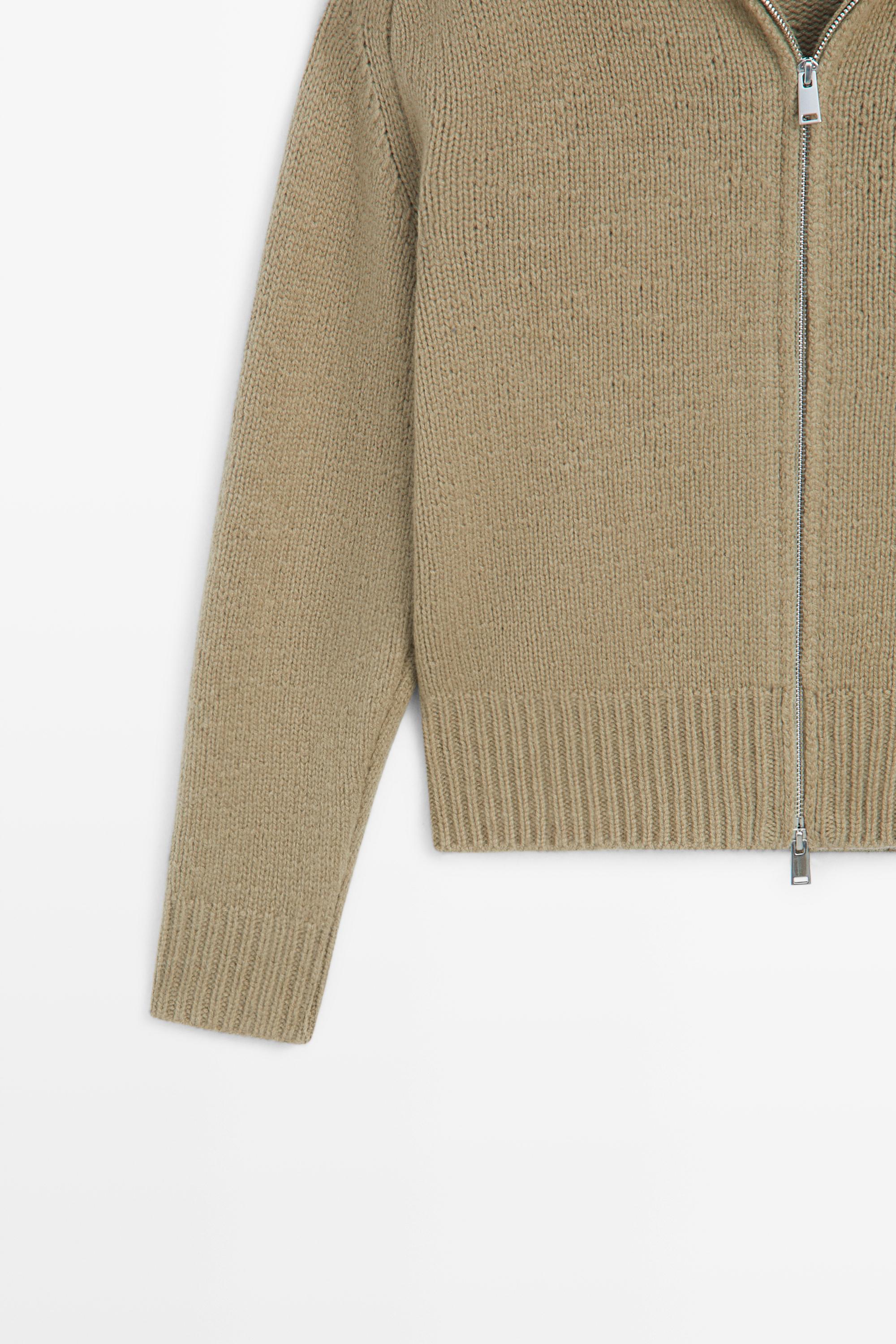Cardigan en maille 100 % laine à fermeture Éclair