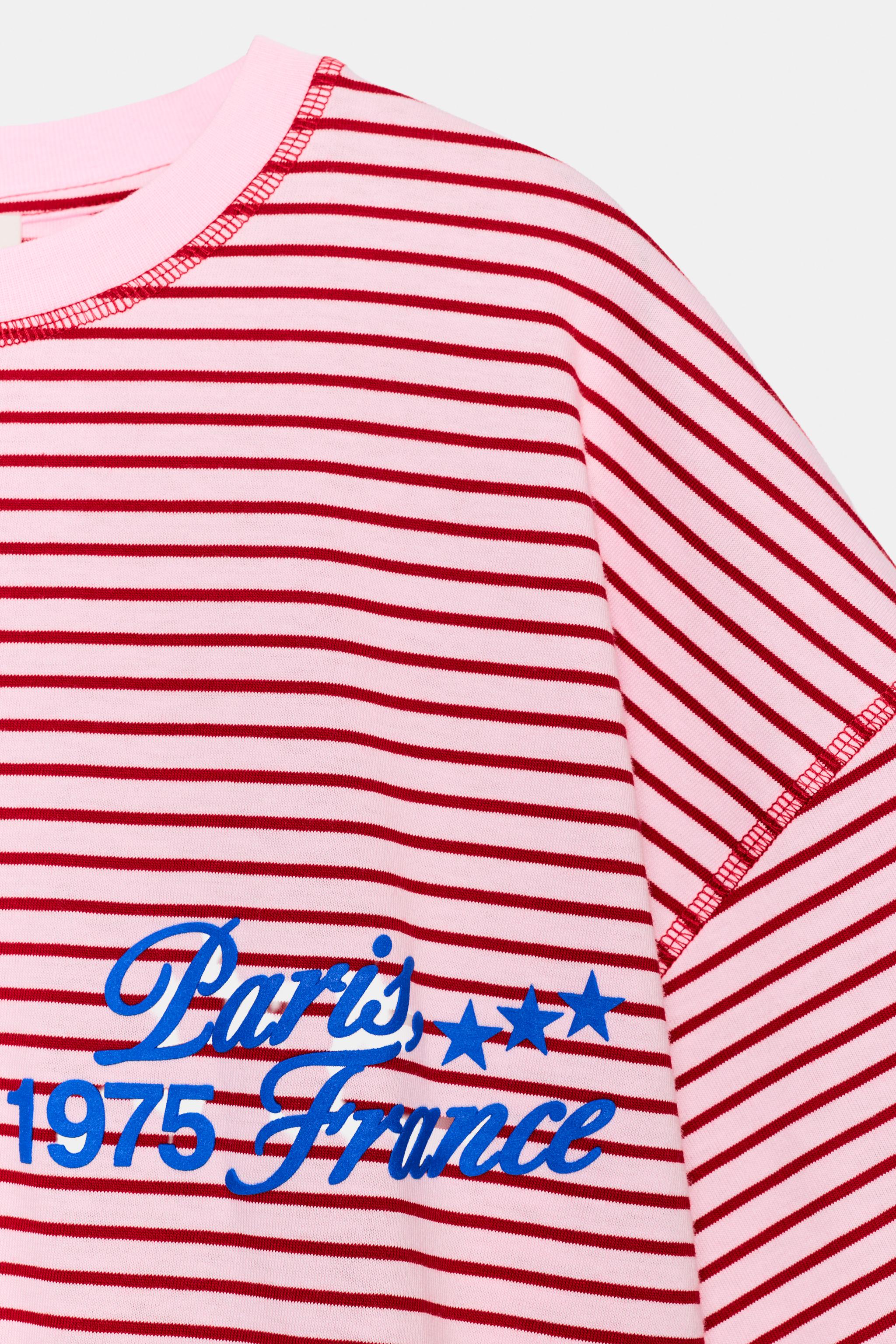 STRIPED TEXT STAR T-SHIRT