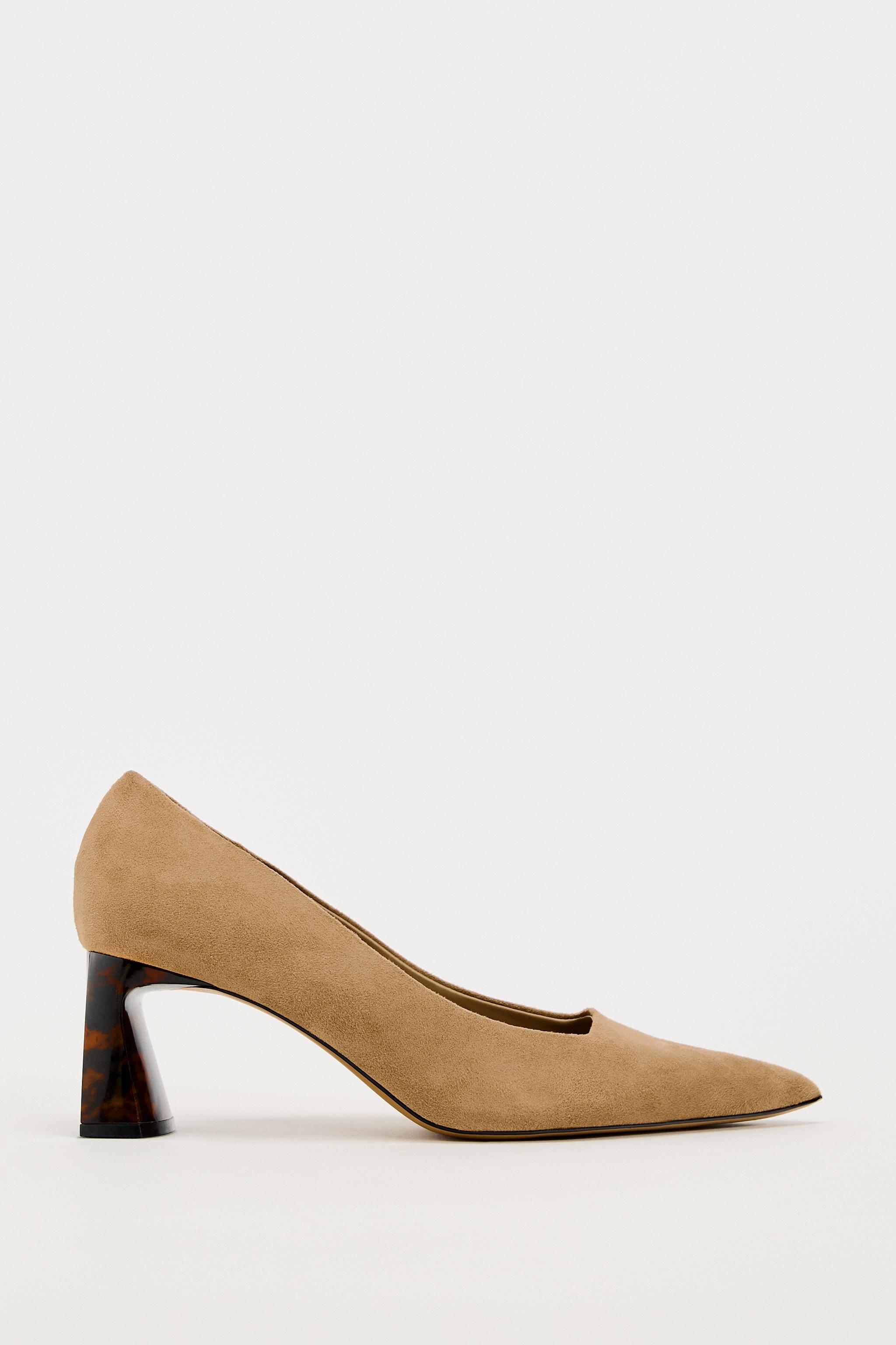 PATENT FINISH SLINGBACK SHOES WITH STRAP - Beige | ZARA United Kingdom