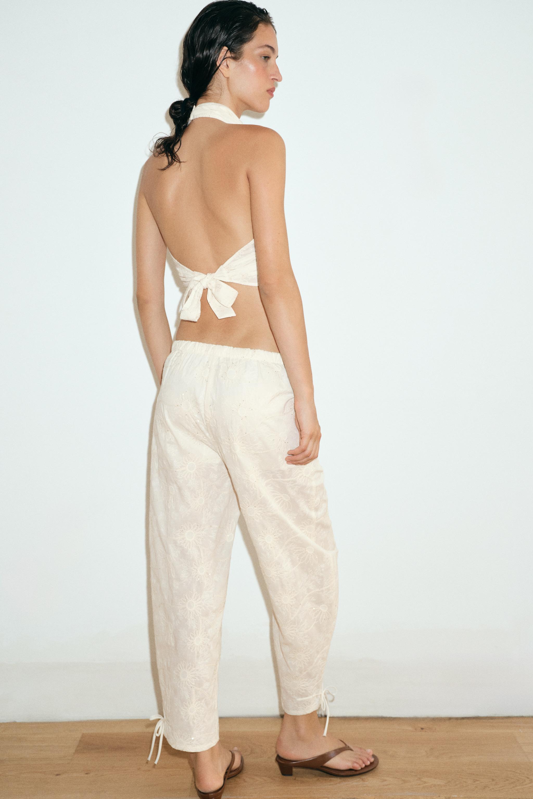SEQUIN EMBROIDERED BLOOMER PANTS