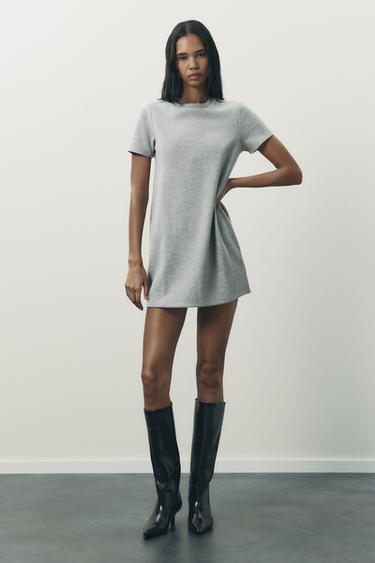 VESTIDO MINI MANGA CORTA - Gris vigoré de Zara