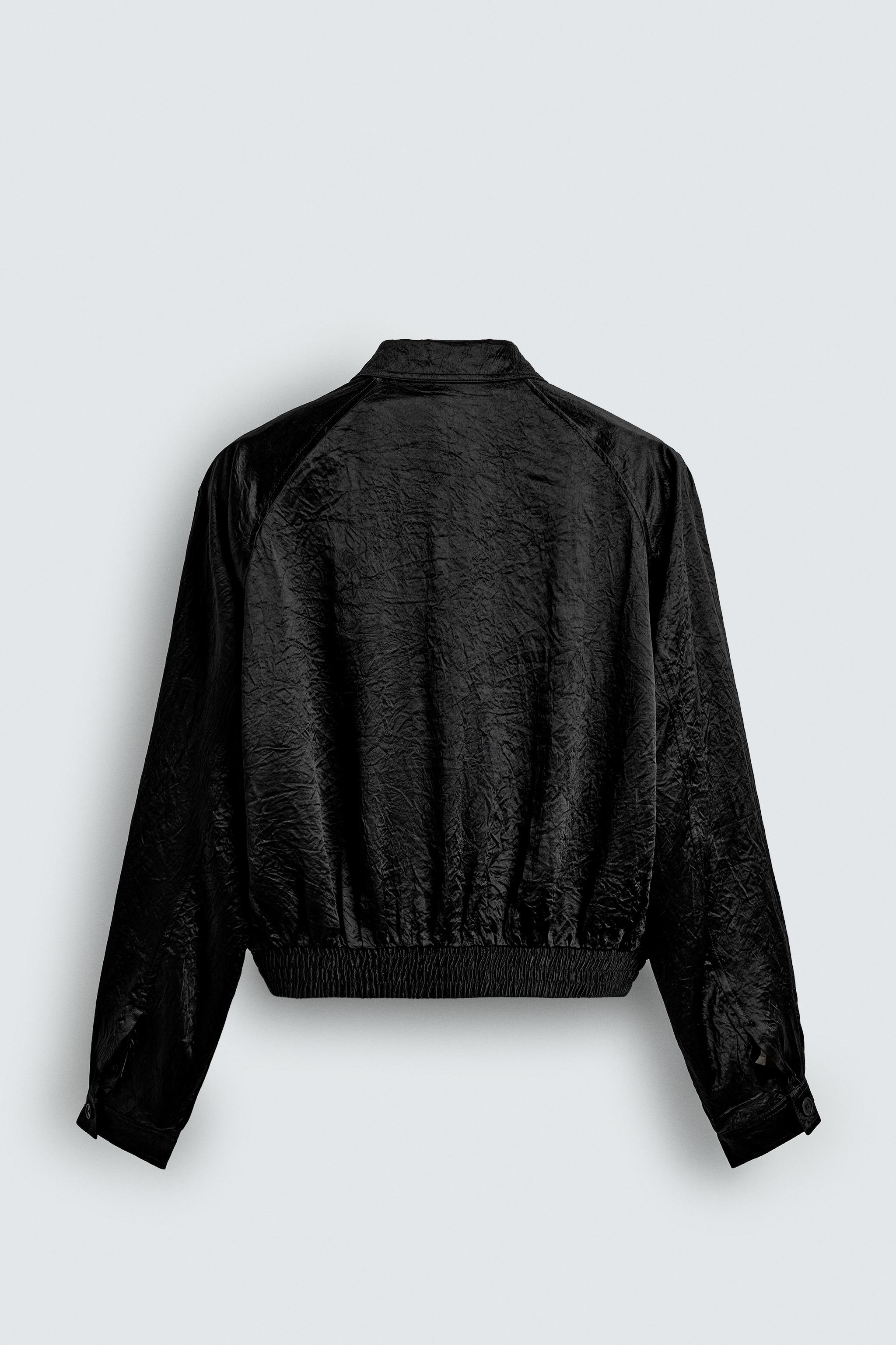 SHOULDER PAD BOMBER JACKET - Black | ZARA South Africa