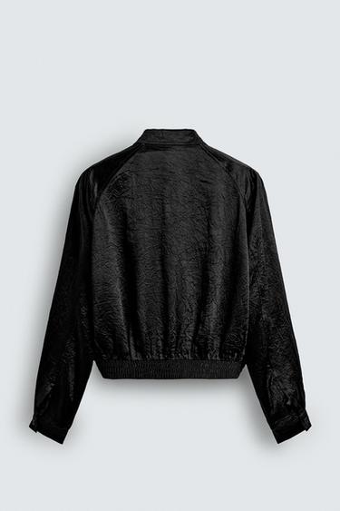 SHOULDER PAD BOMBER JACKET - Black by Zara - Image 7