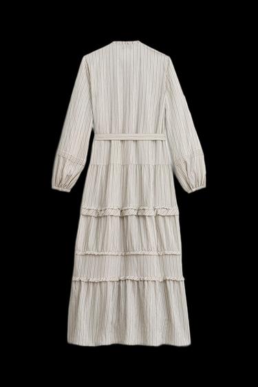 Zara ROMANTIC DRESS WITH BELT LIMITED EDITION - striped