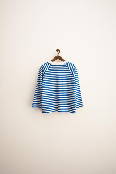 ZARA TIMELESS - STRIPED T-SHIRT WITH TRIM - Blue/White by Zara - Image 1