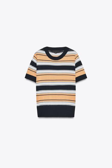 TOP PUNTO RAYAS - Naranja de Zara