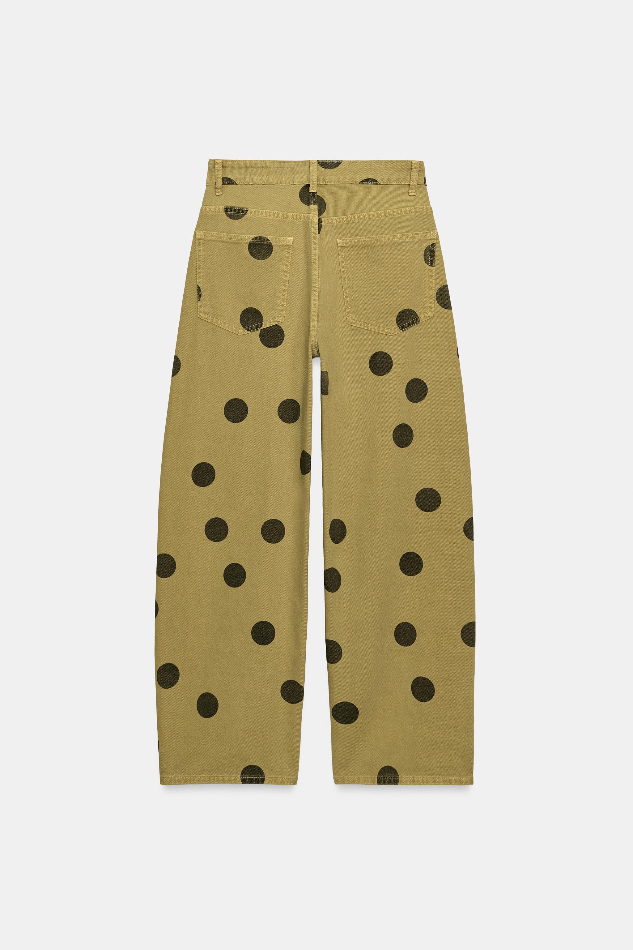 ZW COLLECTION MID-RISE POLKA DOT BARREL JEANS