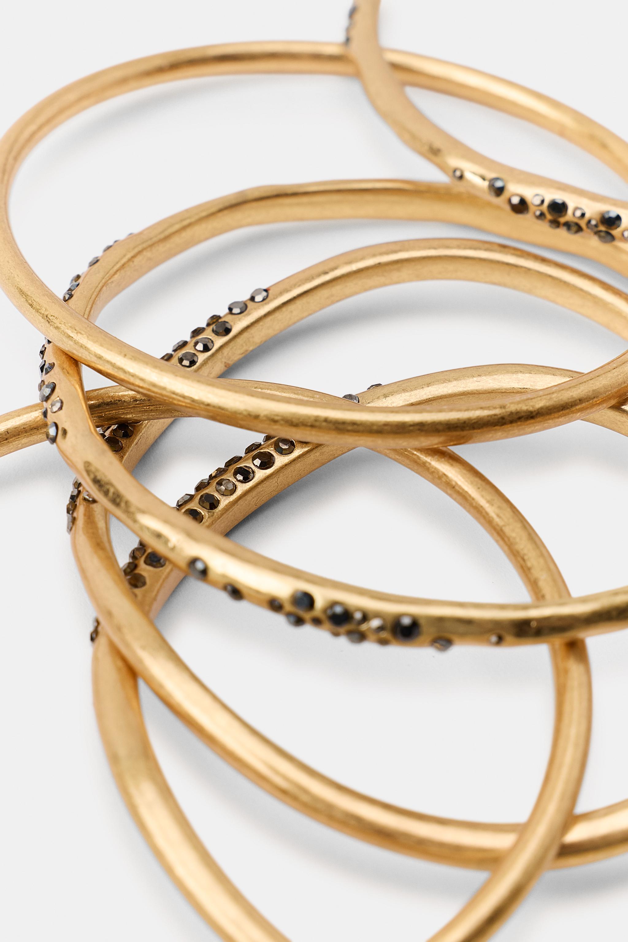 LOT DE 6 BRACELETS RIGIDES BRILLANTS