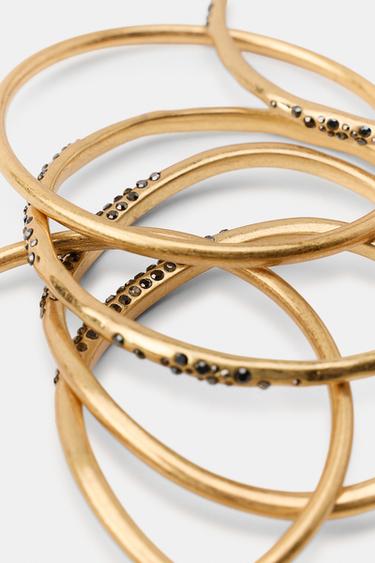 PACK OF 6 SHINY RIGID BRACELETS - Golden by Zara - Image 4