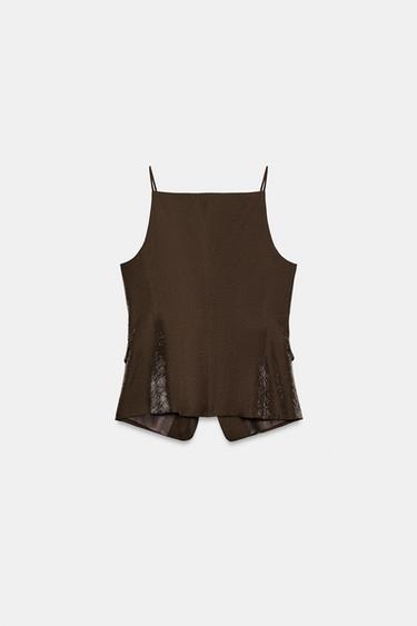 GILET EFFET BRILLANT - Marron de Zara - Image 7