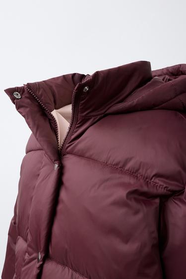 BLOUSON MATELASSÉ À CAPUCHE DÉPERLANT - Bordeaux de Zara - Image 2