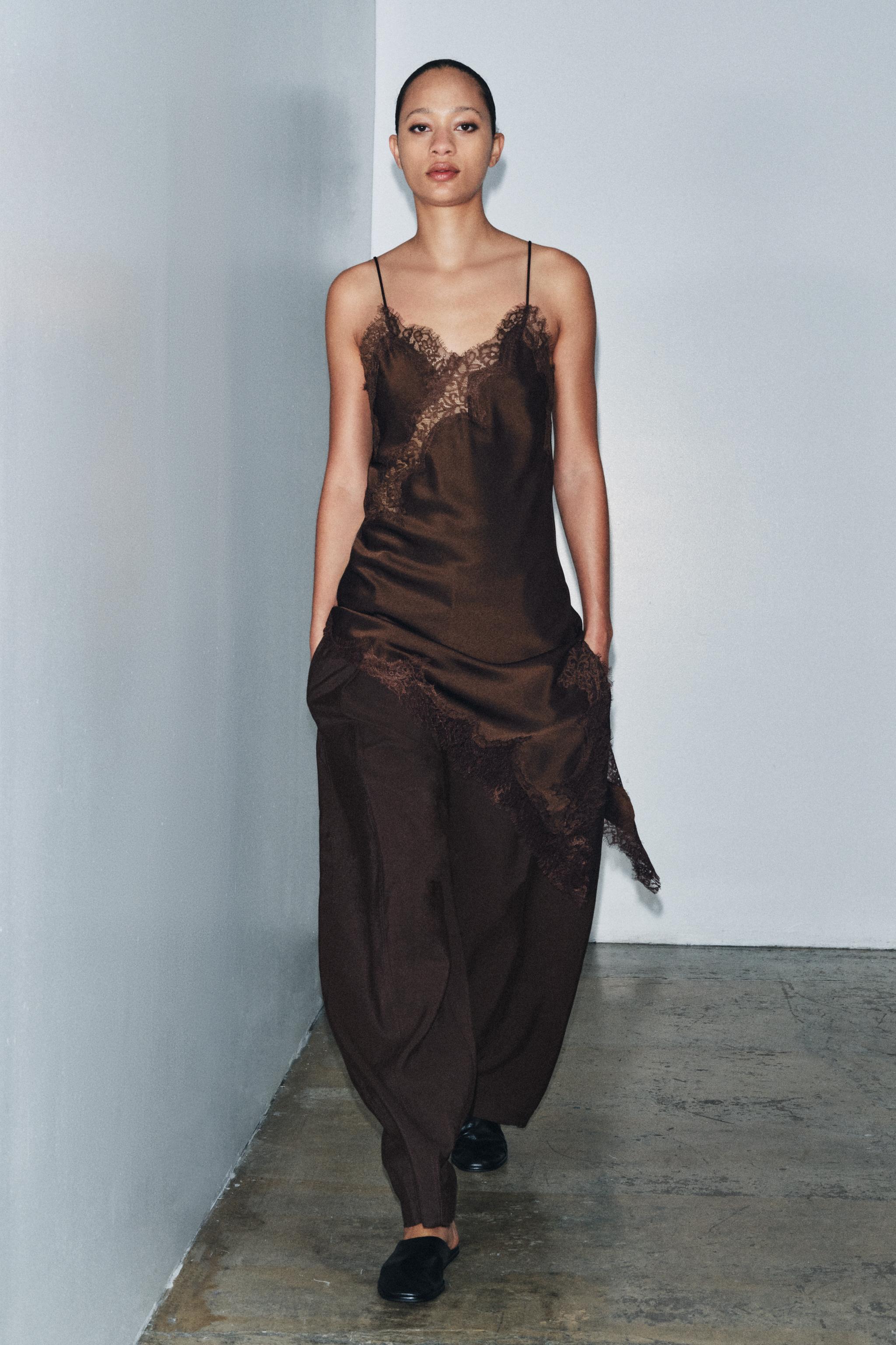 ZW COLLECTION CARROT WIDE LEG PANTS WITH BUCKLE