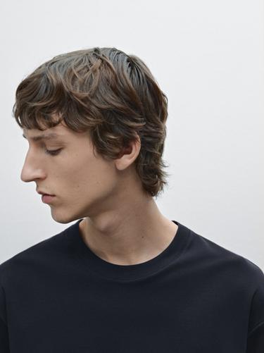 Zara 100% cotton medium weight T-shirt - Navy blue