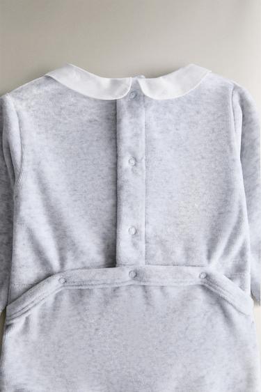 GRENOUILLÈRE BÉBÉ CACHE-COU BRODÉ - Gris chiné de Zara - Image 3