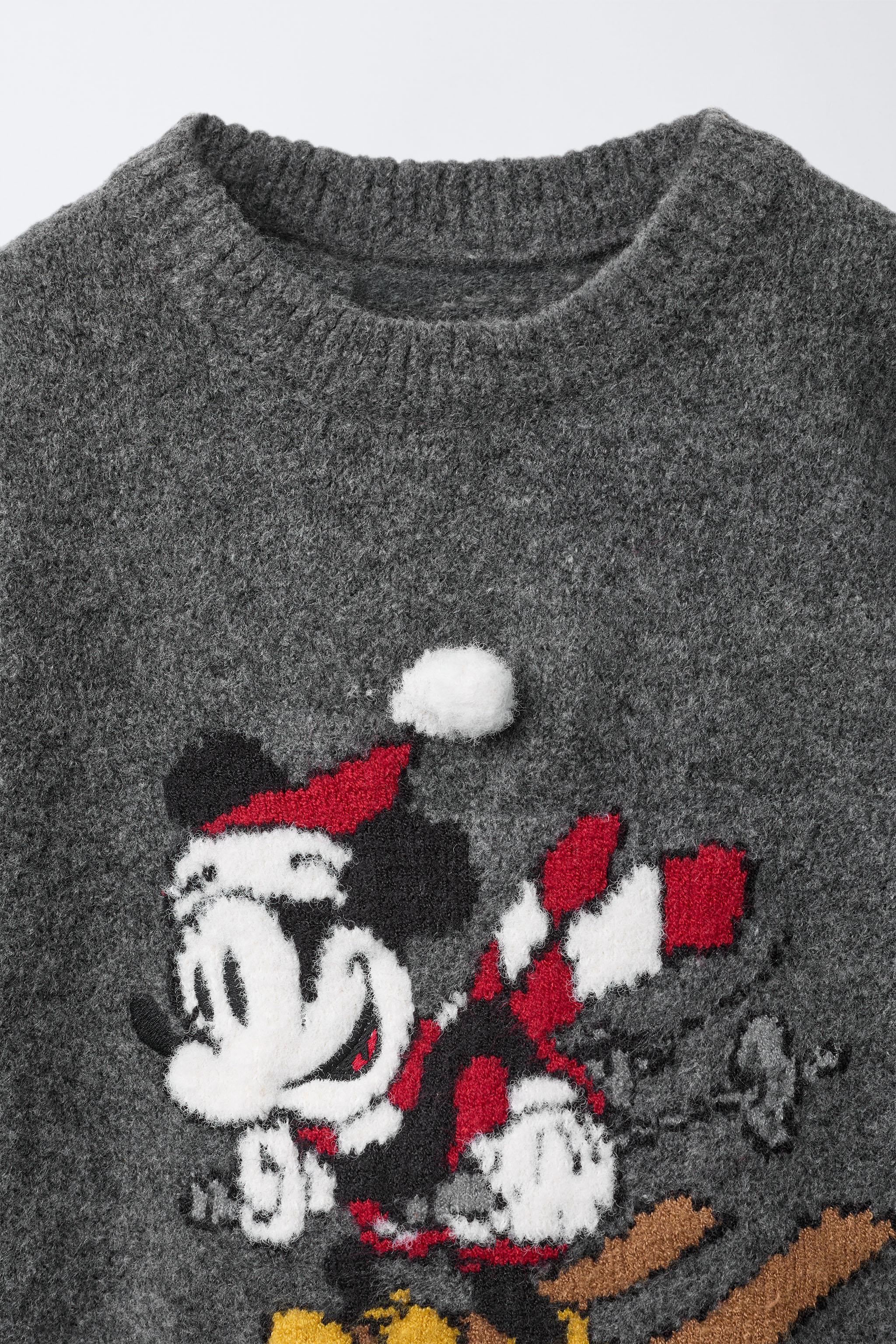 【美品】MICKEY MOUSE / COMBINED KNIT　限定 MICKEY MOUSE © DISNEY KNIT JUMPER - Anthracite grey | ZARA