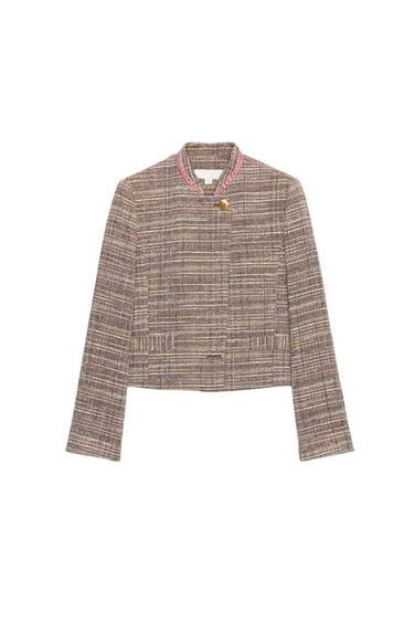 BLAZER CORTA ESTRUCTURA - Marrón / Crudo de Zara