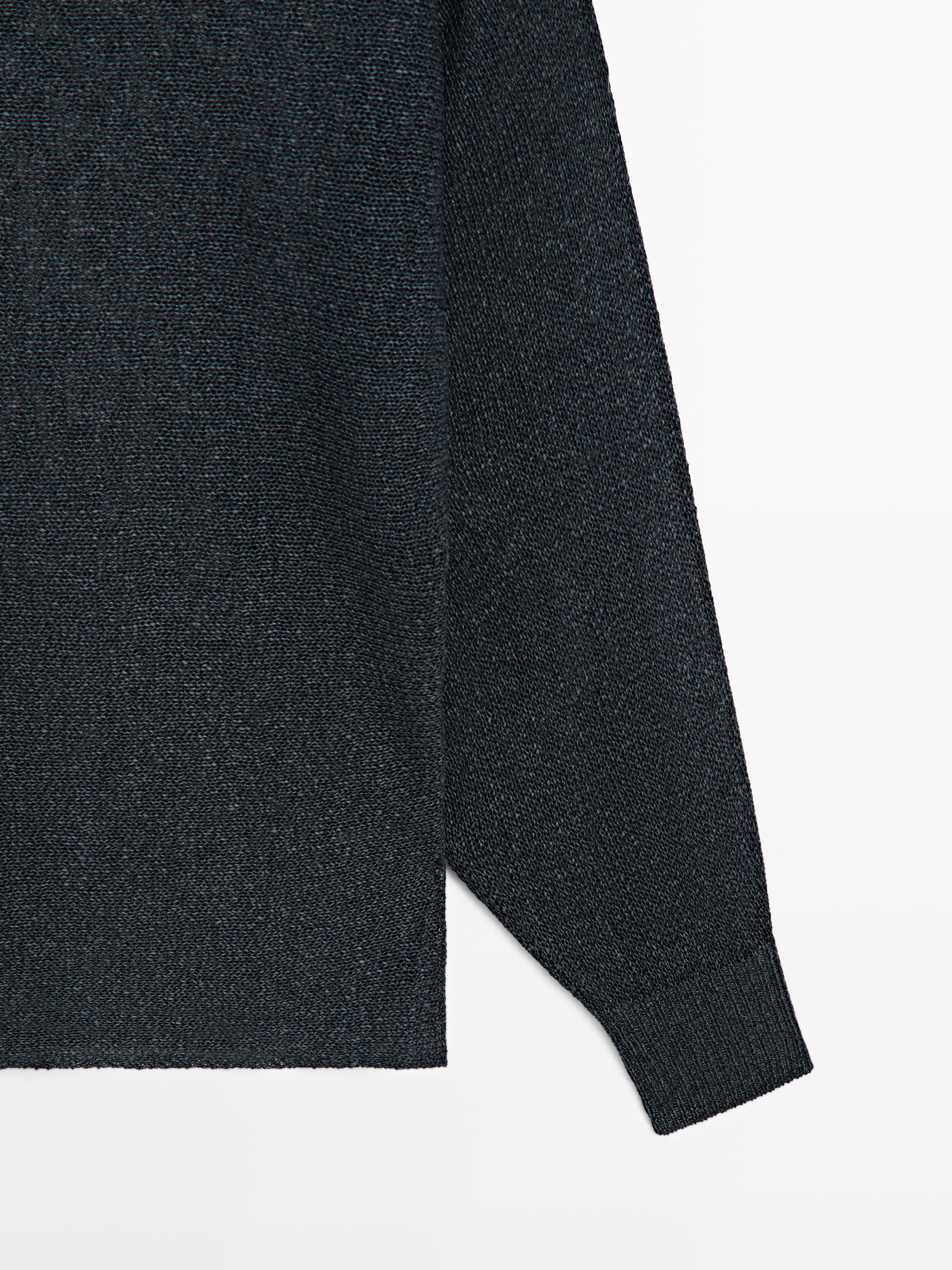 Flowing cotton blend knit sweater