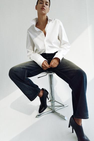 ZW COLLECTION RELAXED FIT MID-RISE JEANS - Faded blue by Zara