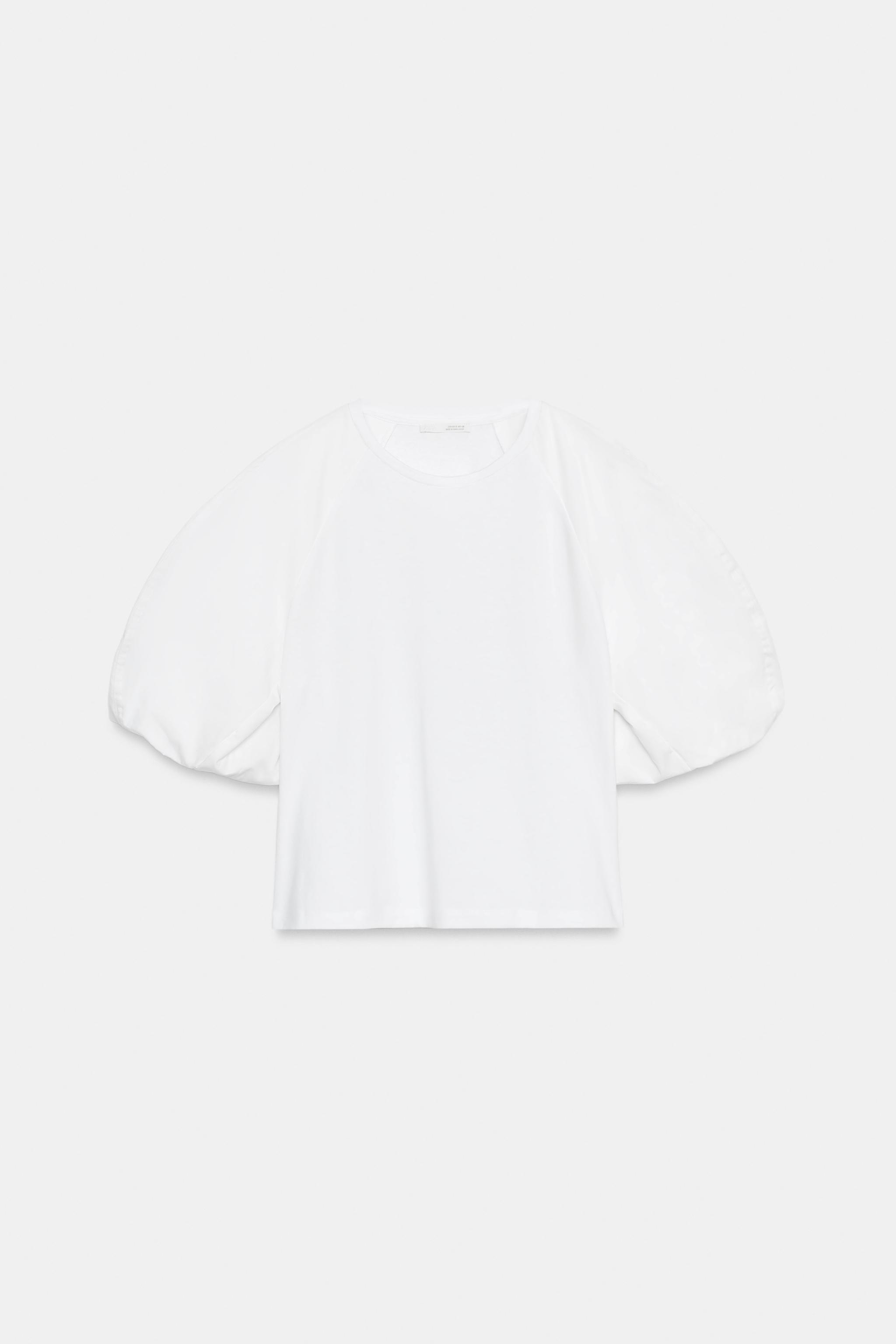 BALLOON SLEEVE COMBINATION T-SHIRT