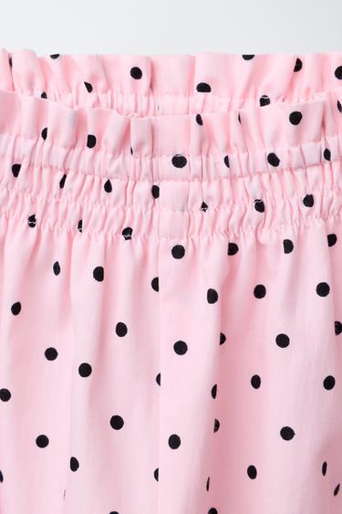 PANTALON DROIT IMPRIMÉ À POIS - Rose de Zara - Image 2