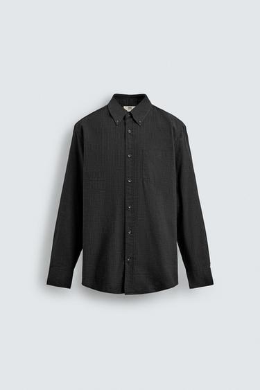 Zara RELAXED FIT PLAID LIMITED EDITION SHIRT - Anthracite grey