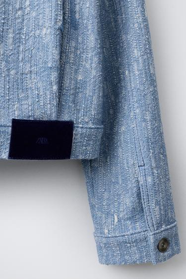 TEXTURED TRUCKER JACKET - Blue/White by Zara - Image 3