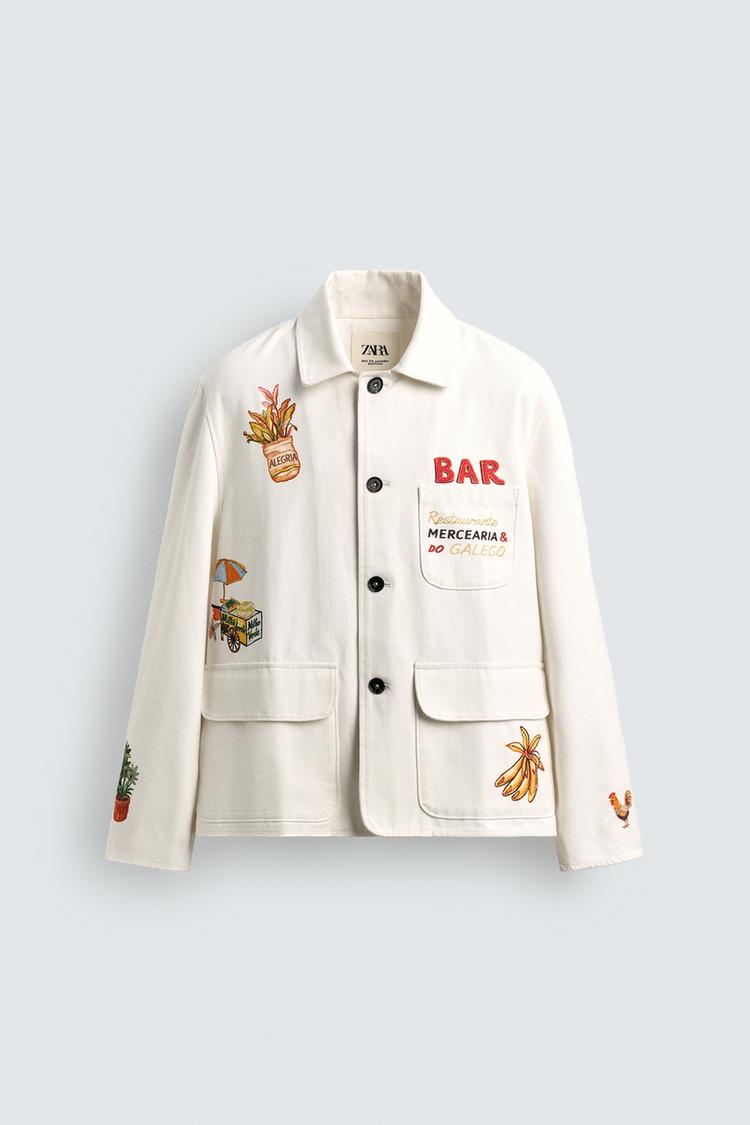 ZARA GRAPHIC PRINT RELAXED FIT OVERSHIRT