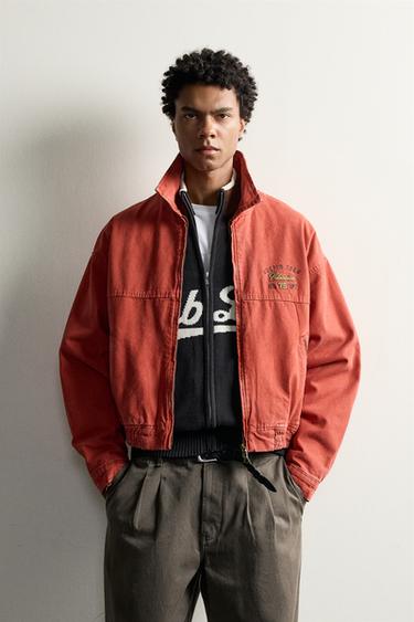 EMBROIDERED CROPPED JACKET — Red / Orange 2