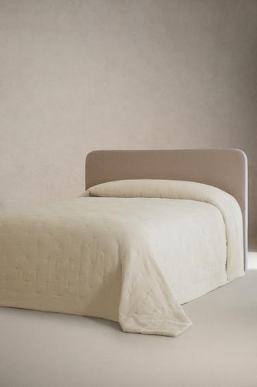 GATHERED COTTON QUILTED BEDSPREAD - Light beige by Zara - Image 1