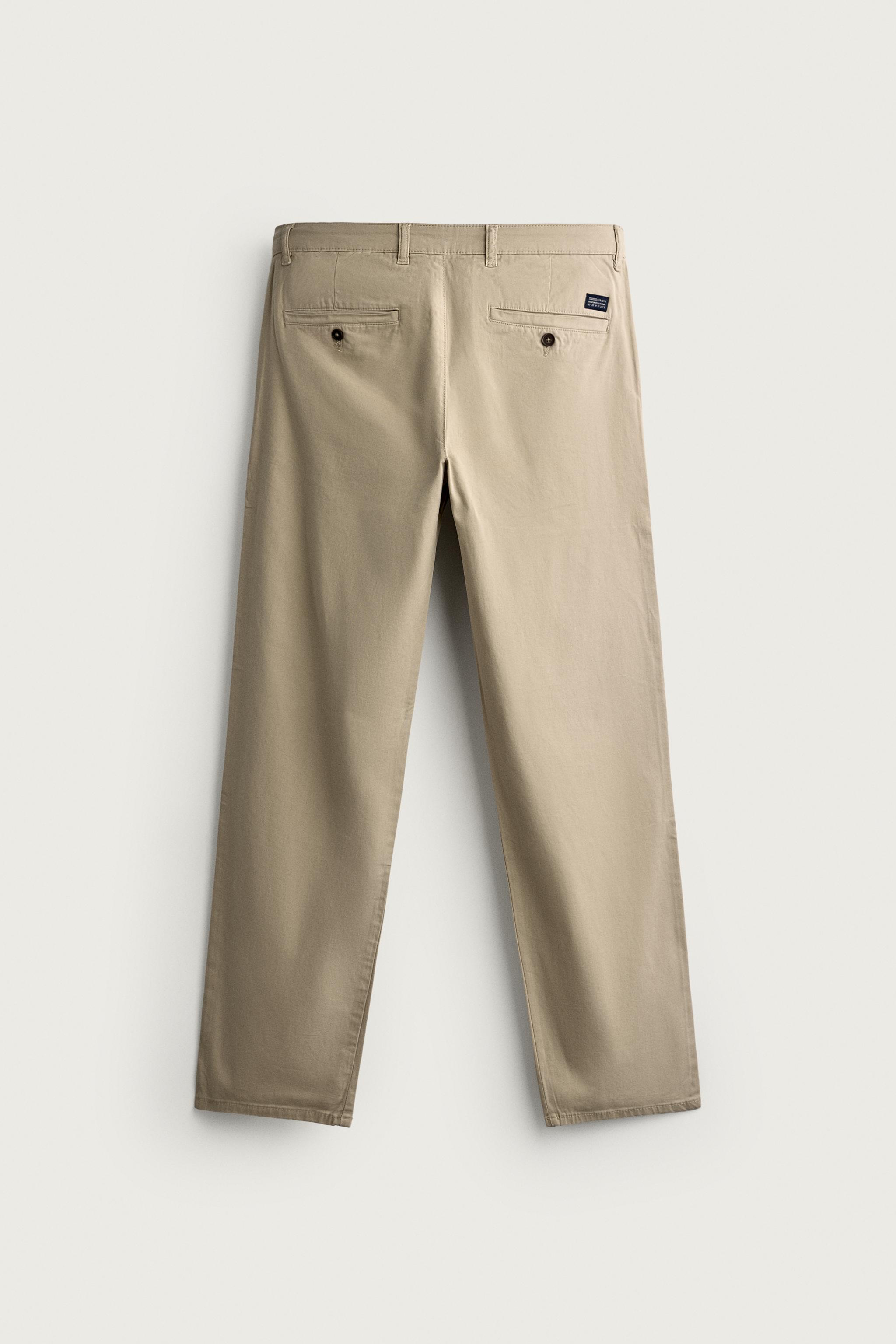 SLIM FIT CHINO PANTS — Beige