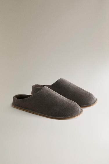 SABOT CUIR CHAUD - Gris foncé de Zara - Image 1