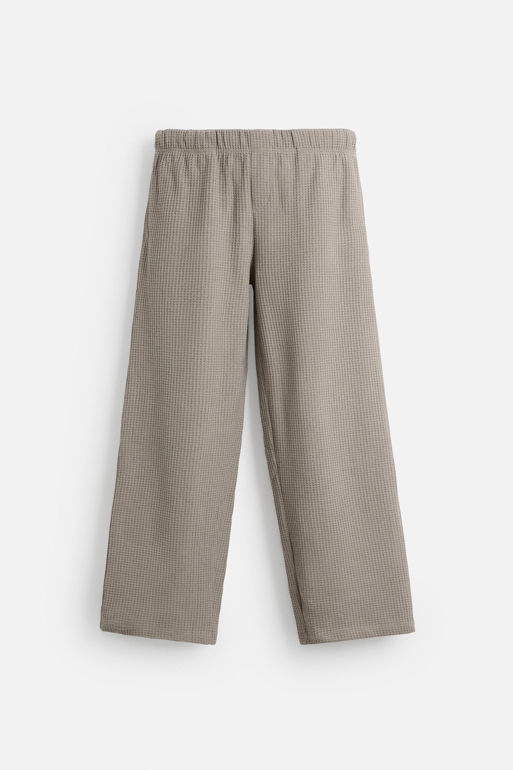 TEXTURED RELAXED FIT PANTS - Brown / Taupe | ZARA United States