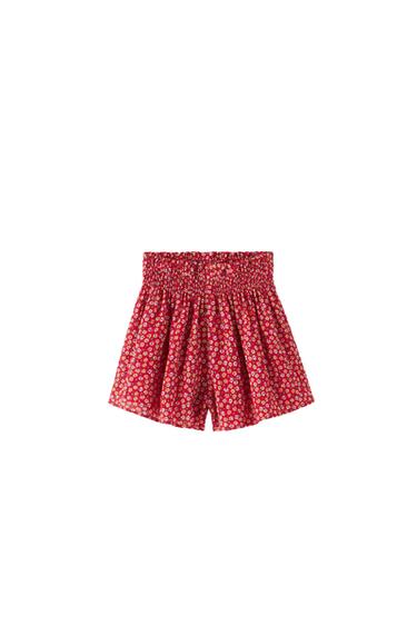 ELASTIC WAIST FLORAL SKORT