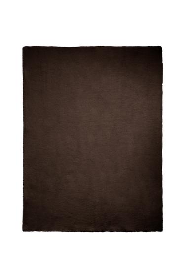 FAUX FUR THROW - Dark brown by Zara