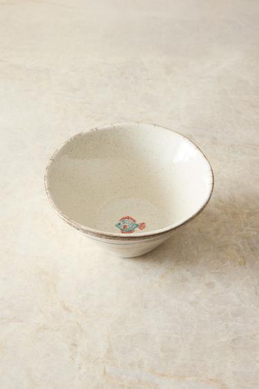 STONEWARE FISH BOWL - Blue/White by Zara - Image 6