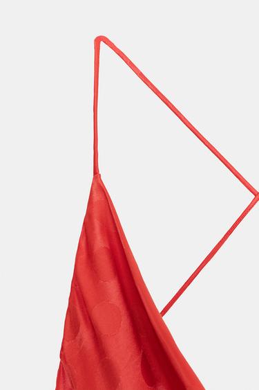 ROBE SATINÉE À POIS - Rouge de Zara - Image 6