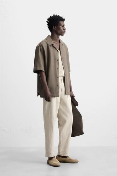 COTTON/LINEN TROUSERS - Light beige by Zara - Image 3