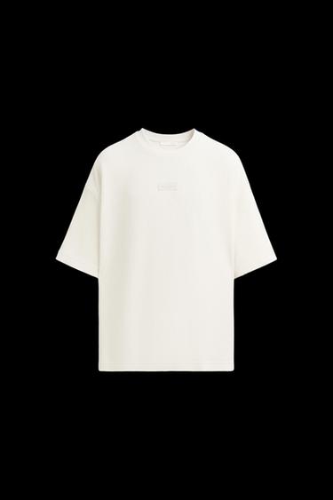 CAMISETA ESTRUCTURA VERTICAL - Blanco roto de Zara