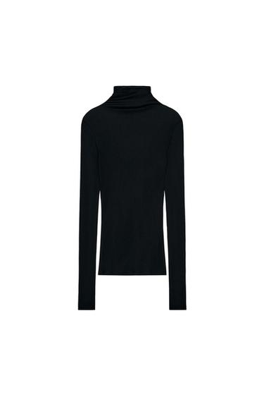 Zara SUPIMA® COTTON T-SHIRT - Black