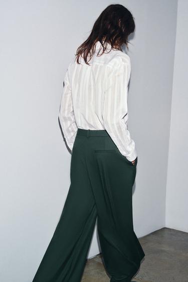 STRIPED COTTON - SILK SHIRT ZW COLLECTION - White by Zara - Image 3