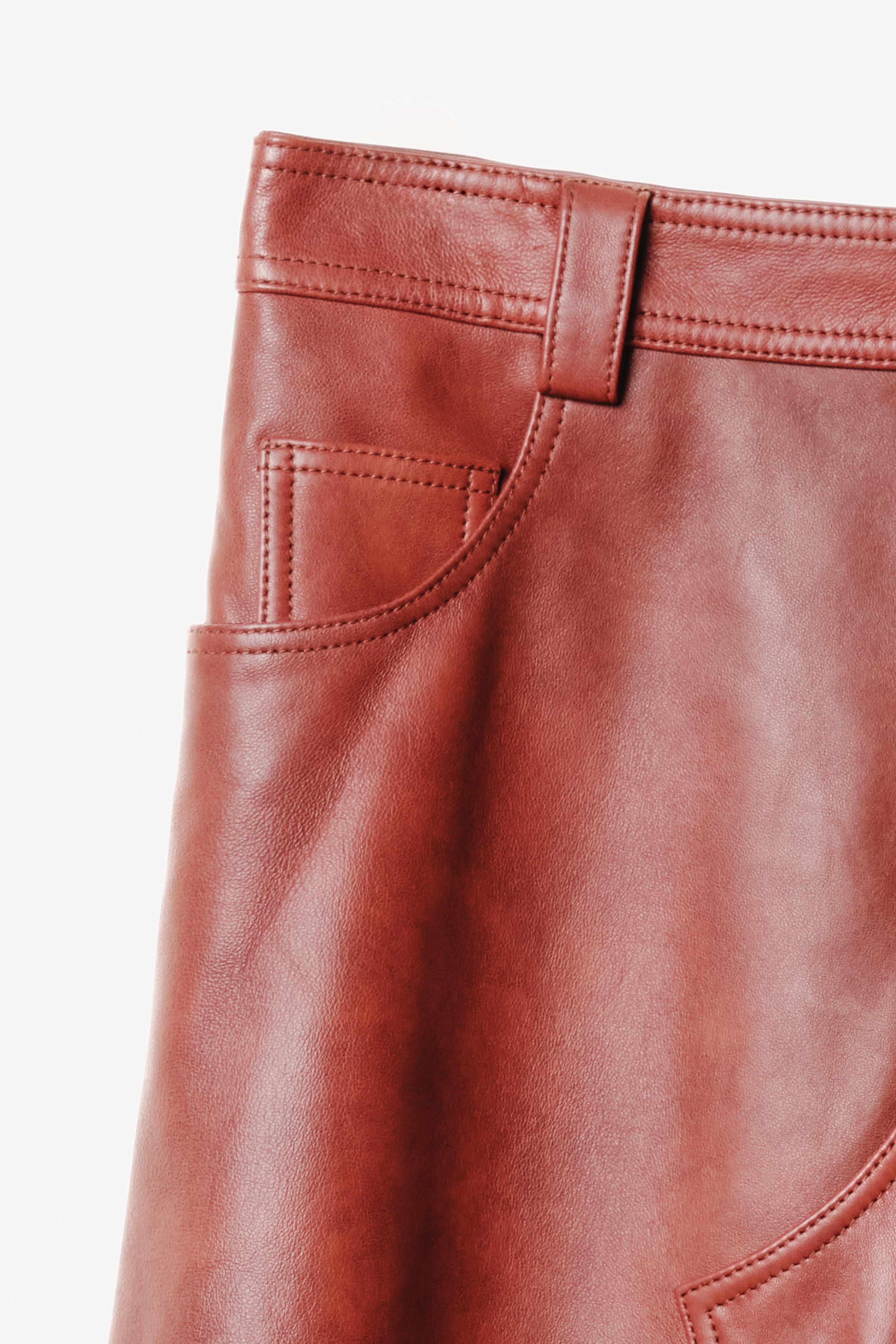 erira　本革 LEATHER MIDI SKIRT WILLY CHAVARRIA X ZARA - Dark russet | ZARA